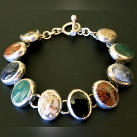 RARE Silpada Sterling Silver & Stone Bracelet